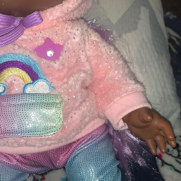 Rainbow Hoodie Doll with Pink and Blue Outfit - Picture 8 of 8